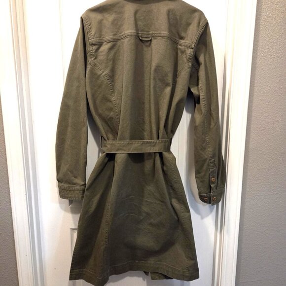 Duluth Trading Co. Double-Breasted Army Green Trench Coat - XXL - Picture 3 of 8
